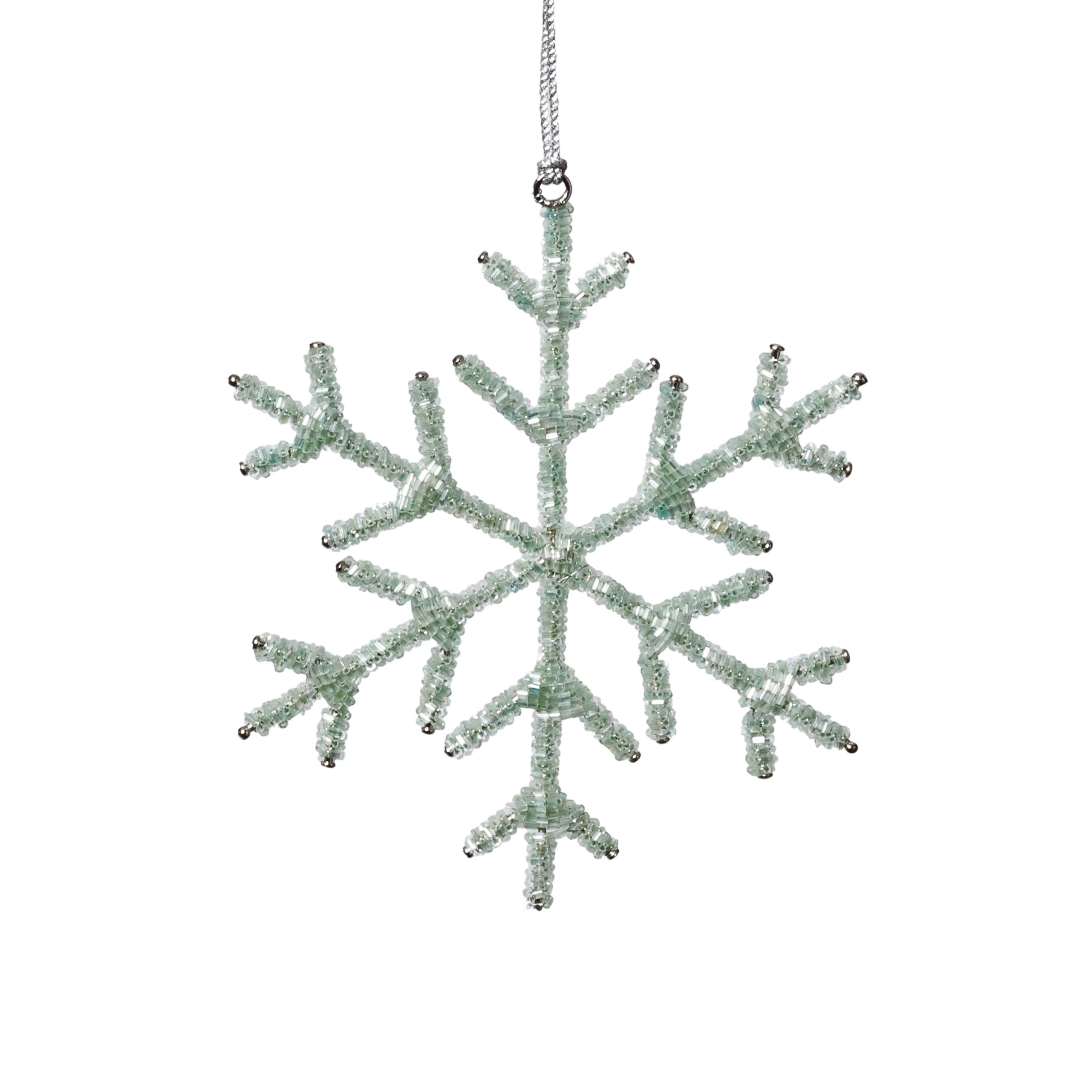 Beaded Snowflake Christmas Hanging Décor Ornaments, Set of 12 by The Favorites