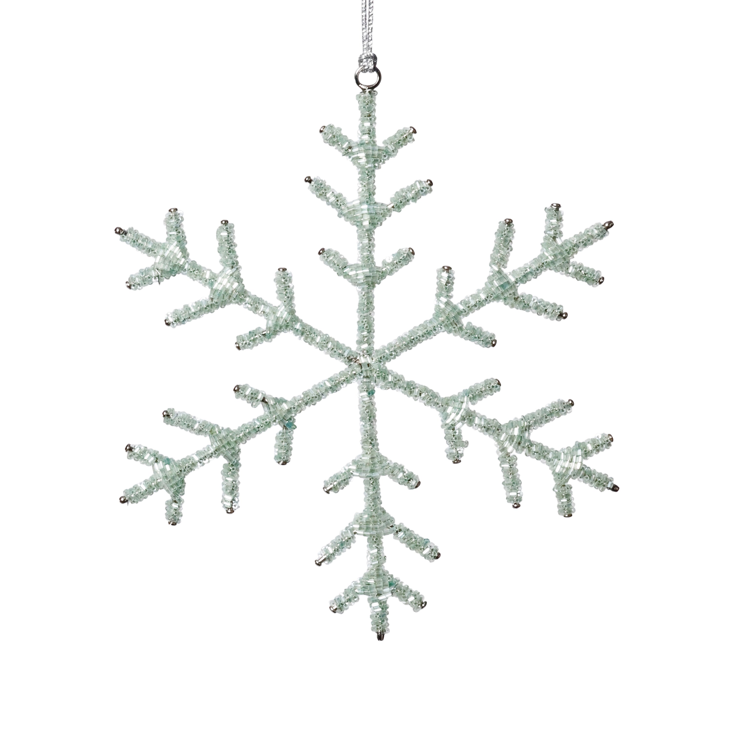 Beaded Snowflake Christmas Hanging Décor Ornaments, Set of 12 by The Favorites