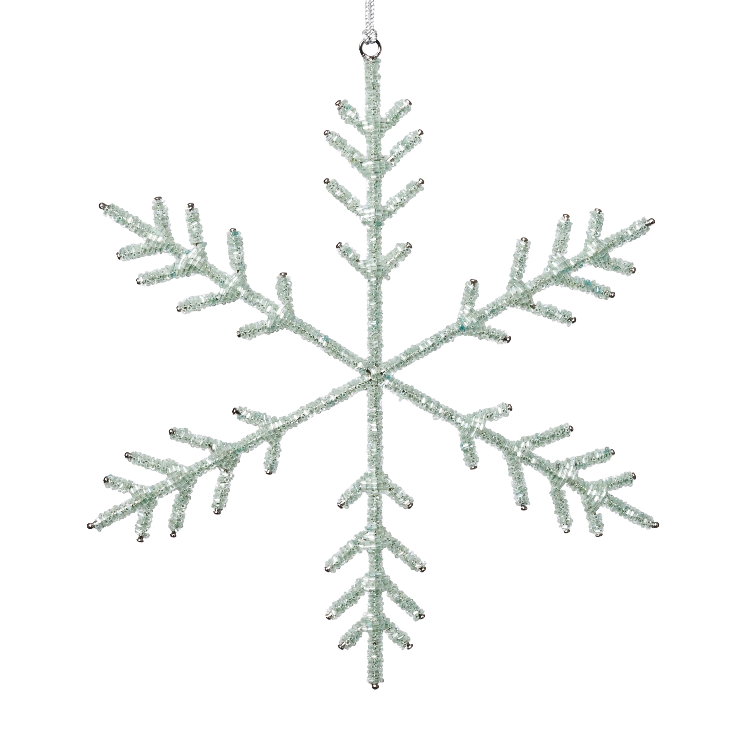 Beaded Snowflake Christmas Hanging Décor Ornaments, Set of 12 by The Favorites