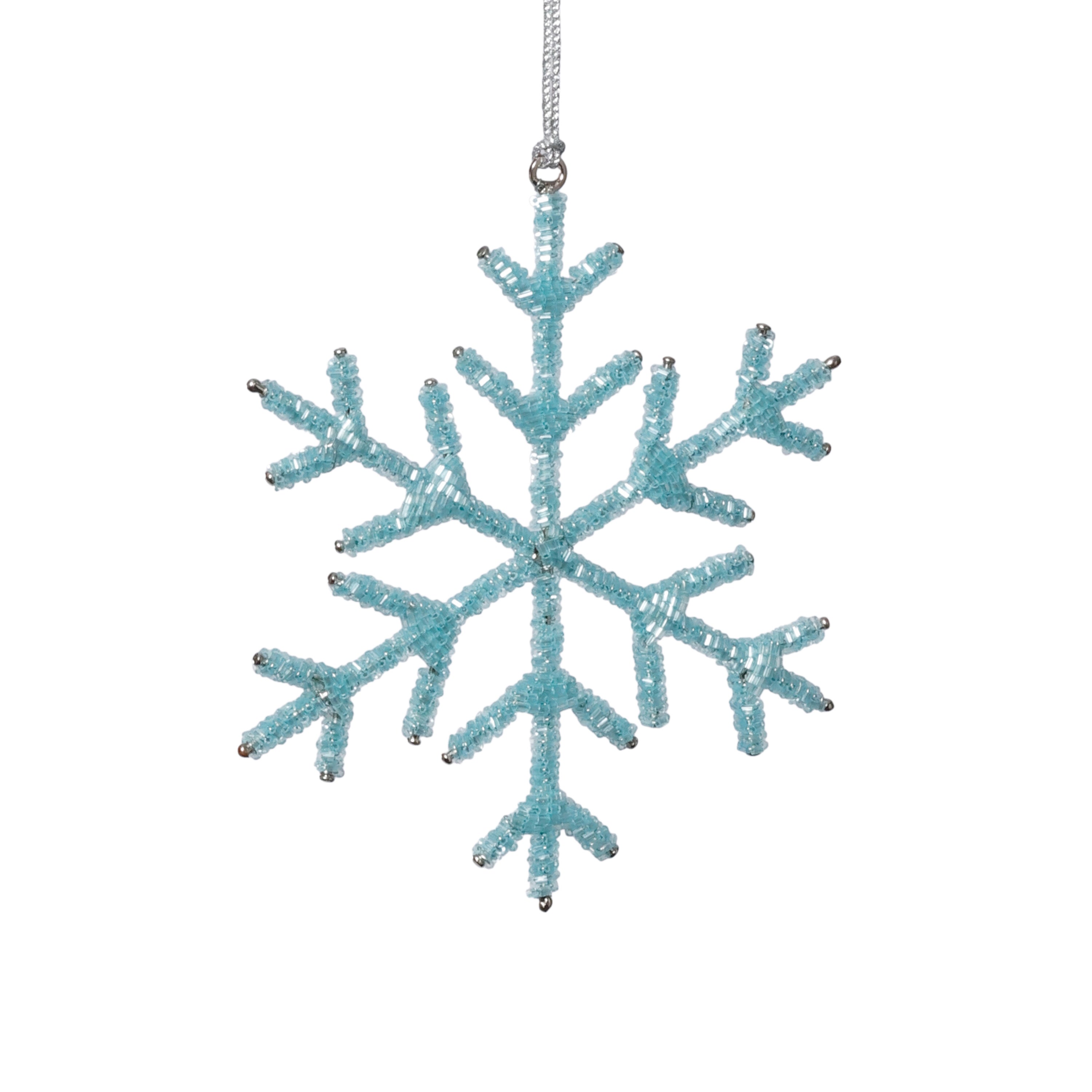 Beaded Snowflake Christmas Hanging Décor Ornaments, Set of 12 by The Favorites