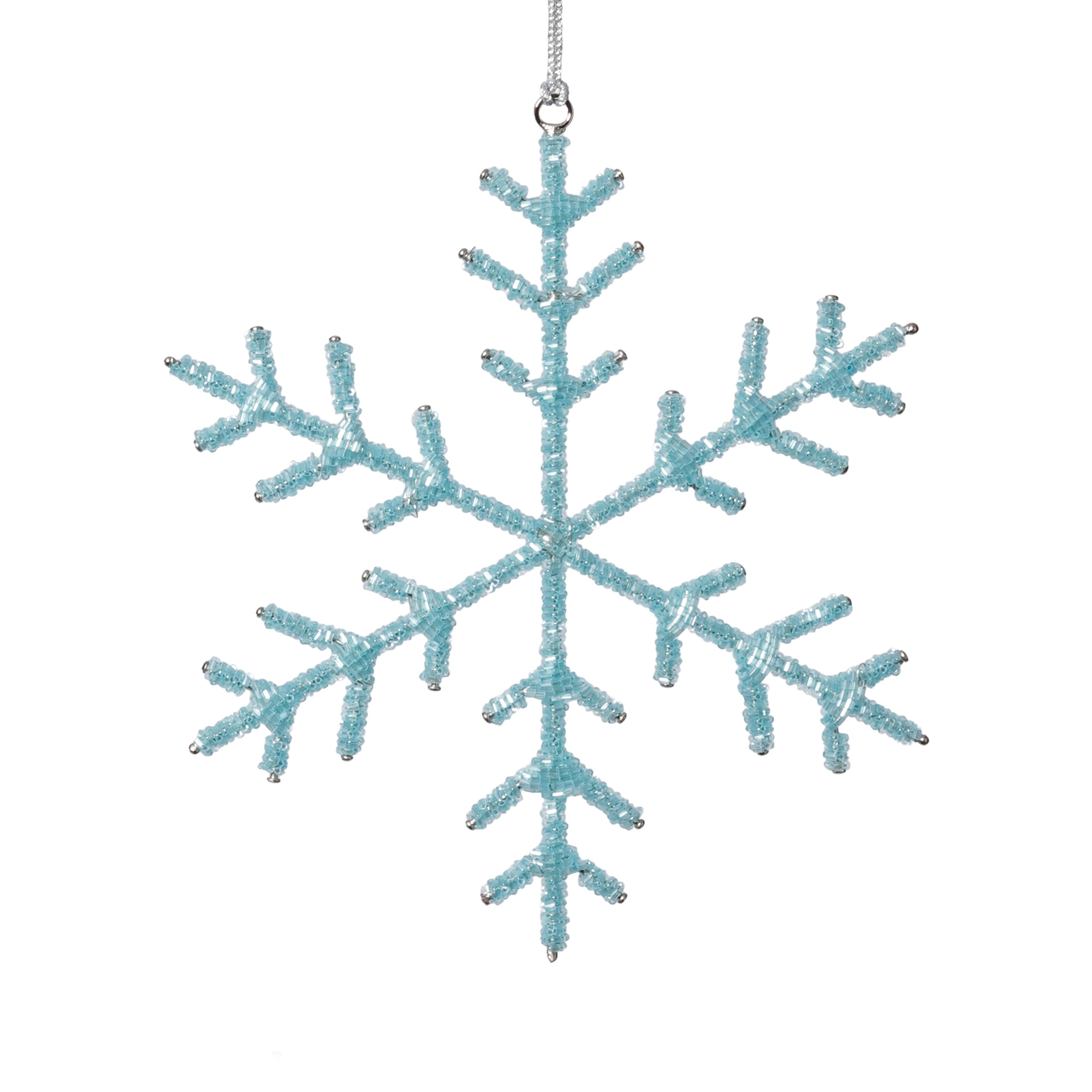 Beaded Snowflake Christmas Hanging Décor Ornaments, Set of 12 by The Favorites