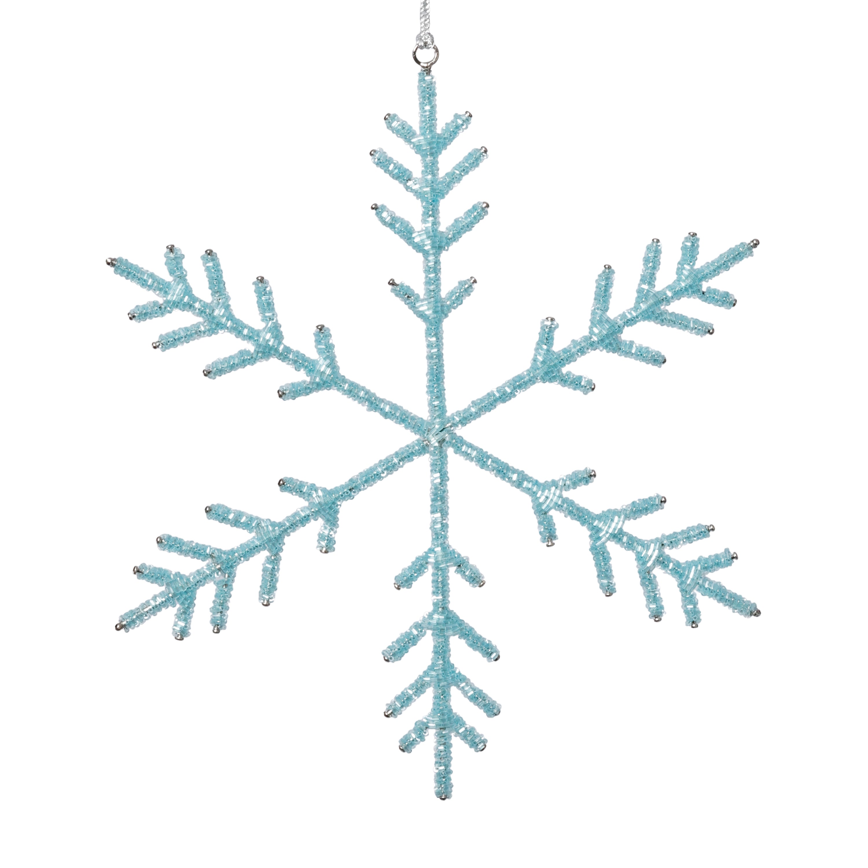 Beaded Snowflake Christmas Hanging Décor Ornaments, Set of 12 by The Favorites