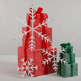 Beaded Snowflake Christmas Hanging Décor Ornaments, Set of 12