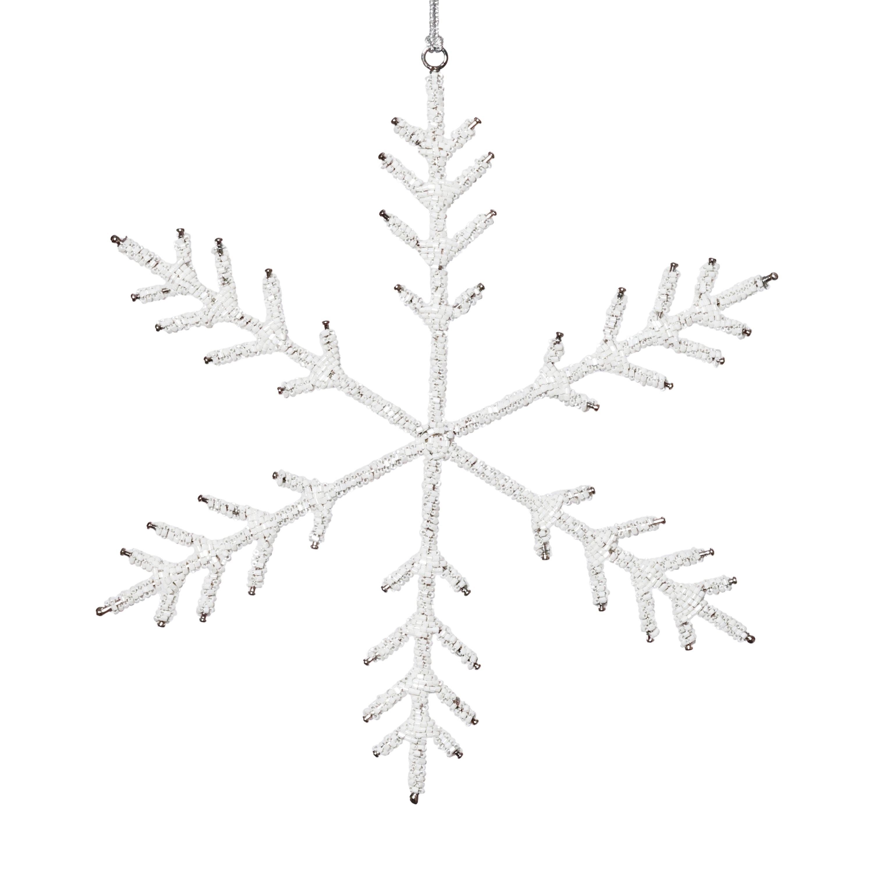 Beaded Snowflake Christmas Hanging Décor Ornaments, Set of 12 by The Favorites