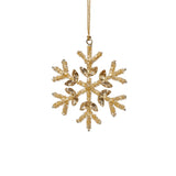 Golden Beaded Snowflake Christmas Hanging Ornaments, Set of 12 by The Favorites