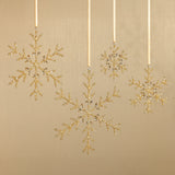 Beaded Snowflake Ornament - Gold - 4 in, (Set of 12)