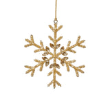 Golden Beaded Snowflake Christmas Hanging Ornaments, Set of 12 by The Favorites