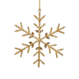 Golden Beaded Snowflake Christmas Hanging Ornaments, Set of 12 by The Favorites