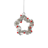 Festive Beaded Christmas Hanging Ornaments with Red Berries, Set of 12 by The Favorites