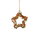 Festive Beaded Christmas Hanging Ornaments with Red Berries, Set of 12 by The Favorites