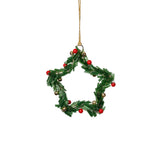 Festive Beaded Christmas Hanging Ornaments with Red Berries, Set of 12 by The Favorites