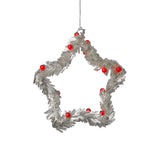 Festive Beaded Christmas Hanging Ornaments with Red Berries, Set of 12 by The Favorites