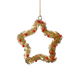 Festive Beaded Christmas Hanging Ornaments with Red Berries, Set of 12 by The Favorites