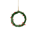 Festive Beaded Christmas Hanging Ornaments with Red Berries, Set of 12 by The Favorites