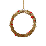 Festive Beaded Christmas Hanging Ornaments with Red Berries, Set of 12 by The Favorites