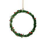 Festive Beaded Christmas Hanging Ornaments with Red Berries, Set of 12 by The Favorites