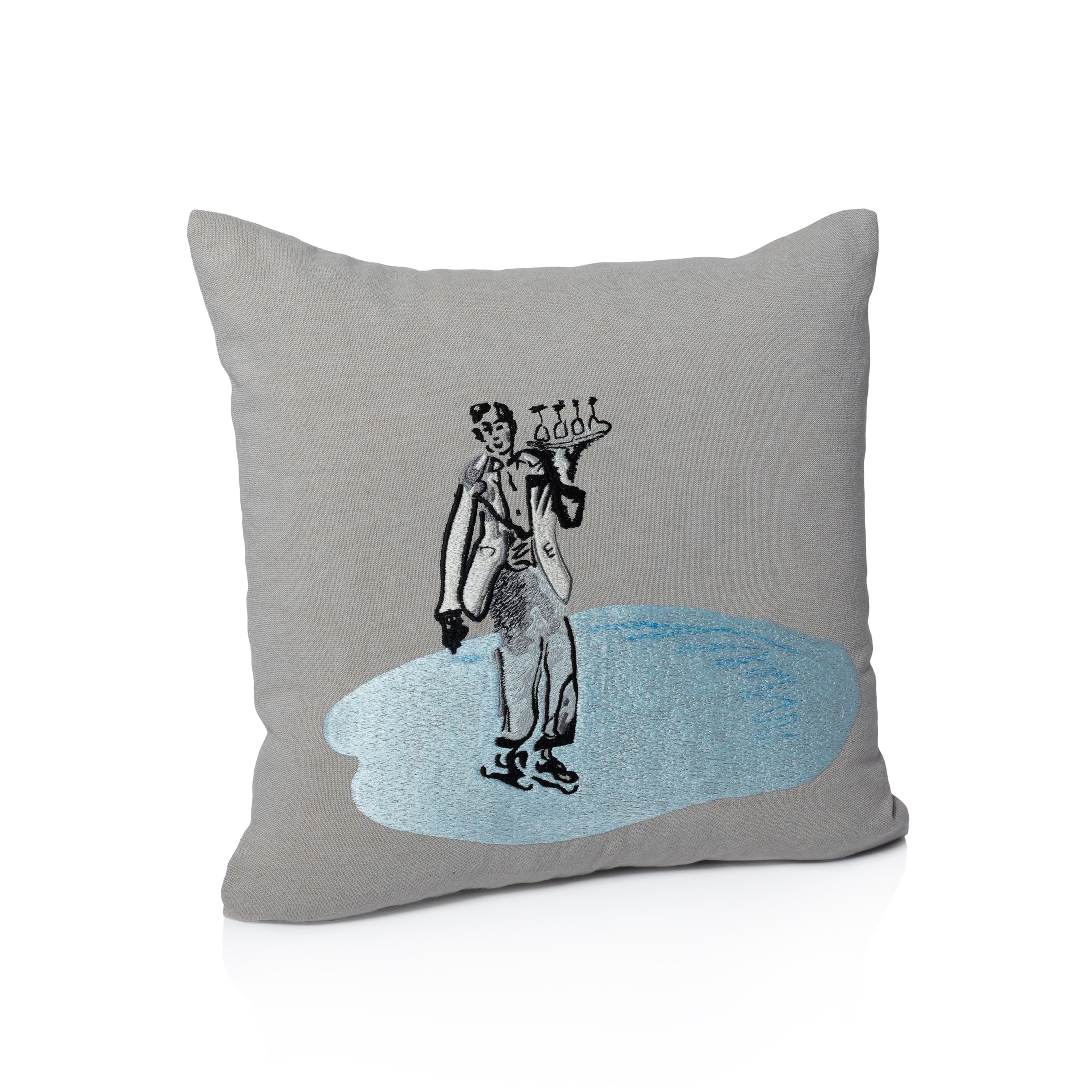 St. Moritz Glam Cotton Embroidered Throw Pillow, 16" x 16" by The Favorites