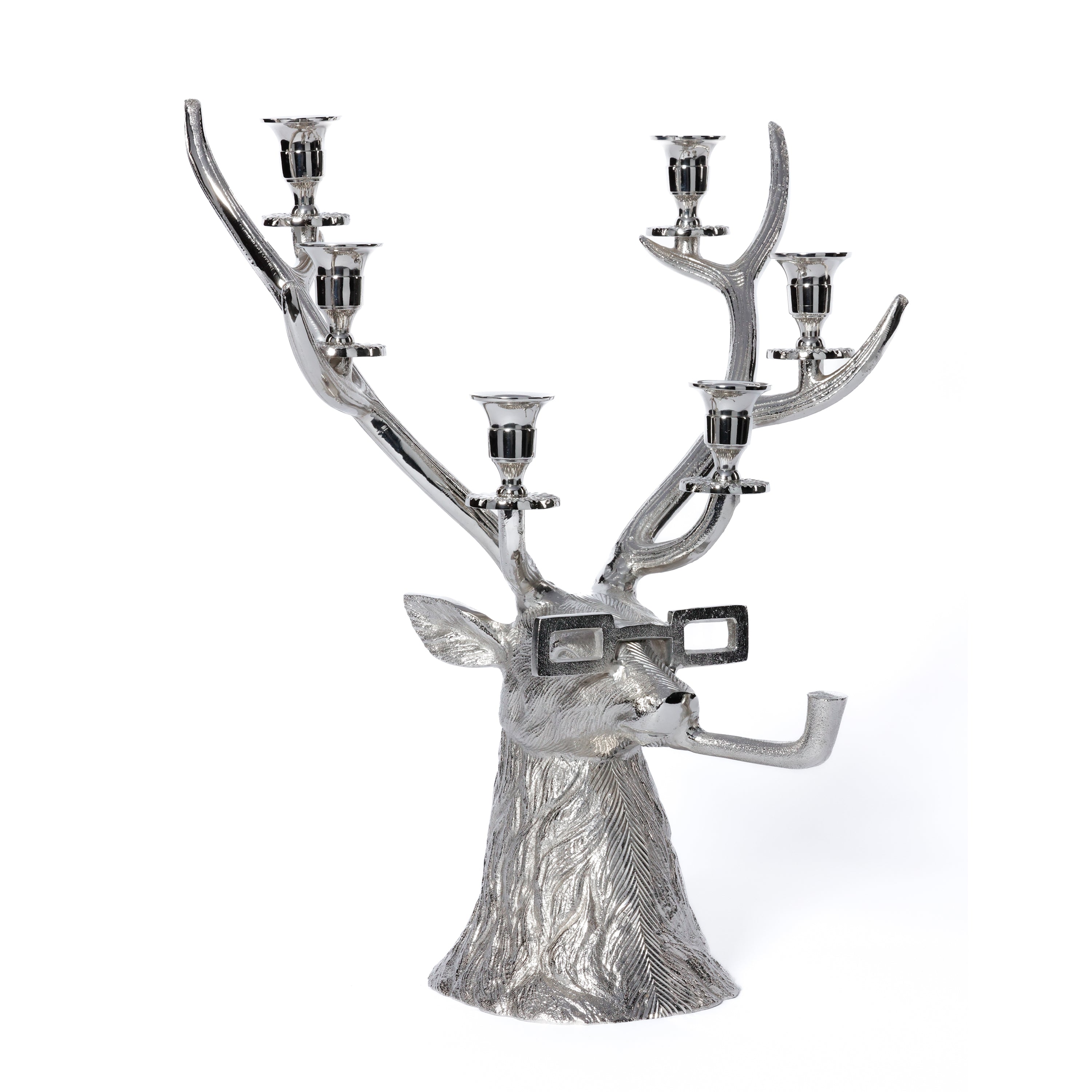 Pipe-Lit Stag 6-Tier Decorative Metal Taper Candleholder by The Favorites