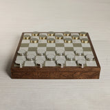 Luxury Chess & Checkers Game Set with Wood Veneer Board - London