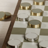 Luxury Chess & Checkers Game Set with Wood Veneer Board - London