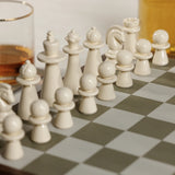 Luxury Chess & Checkers Game Set with Wood Veneer Board - London