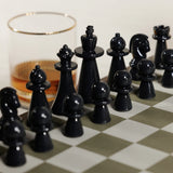 Luxury Chess & Checkers Game Set with Wood Veneer Board - London