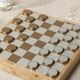 Luxury Chess & Checkers Game Set with Wood Veneer Board - Copenhagen