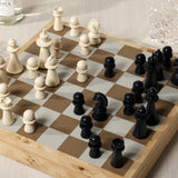 Luxury Chess & Checkers Game Set with Wood Veneer Board - Copenhagen