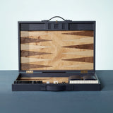 Geneva 19 in Backgammon Set - Marine Blue Leather