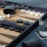 Geneva 19 in Backgammon Set - Marine Blue Leather