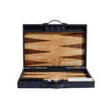 Geneva 19 in Backgammon Set - Marine Blue Leather