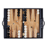 Geneva 19 in Backgammon Set - Marine Blue Leather