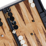 Geneva 19 in Backgammon Set - Marine Blue Leather