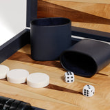 Geneva 19 in Backgammon Set - Marine Blue Leather