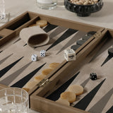 Geneva 19 in Backgammon Set - Taupe Leather
