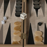 Geneva 19 in Backgammon Set - Taupe Leather
