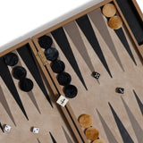 Geneva 19 in Backgammon Set - Taupe Leather