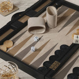 Geneva 19 in Backgammon Set - Midnight Black Leather