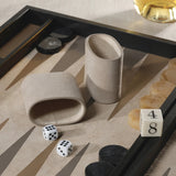 Geneva 19 in Backgammon Set - Midnight Black Leather