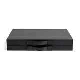 Geneva 19 in Backgammon Set - Midnight Black Leather
