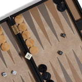 Geneva 19 in Backgammon Set - Midnight Black Leather