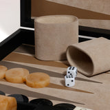Geneva 19 in Backgammon Set - Midnight Black Leather