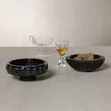 Marbella Black Marquina Marble Pedestal Decorative Bowl