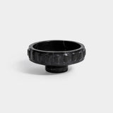 Marbella Black Marquina Marble Pedestal Decorative Bowl