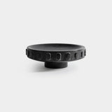 Shallow Marble Pedestal Decorative Bowl - Black Marquina