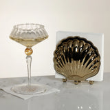 Cap Ferrat Fan Shell Napkin Holder, Gold