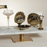 Cap Ferrat Fan Shell Napkin Holder, Gold