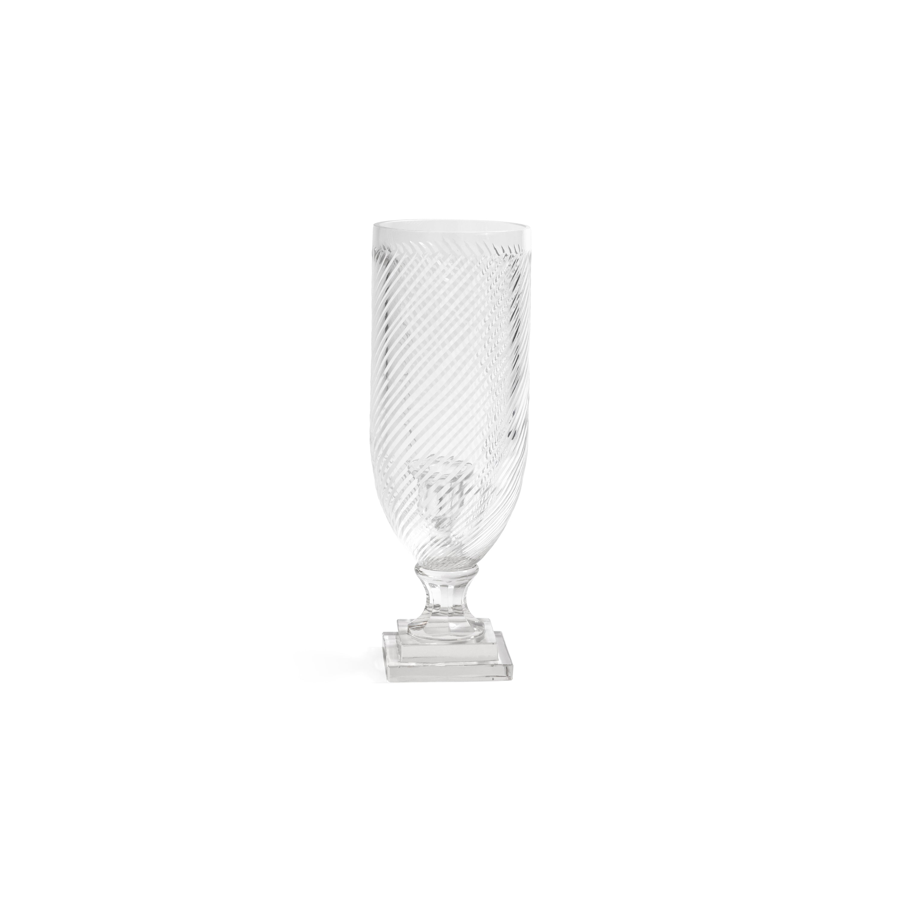 Maison de Verre Whisper Cut Glass Hurricane Taper Holder - 16 in