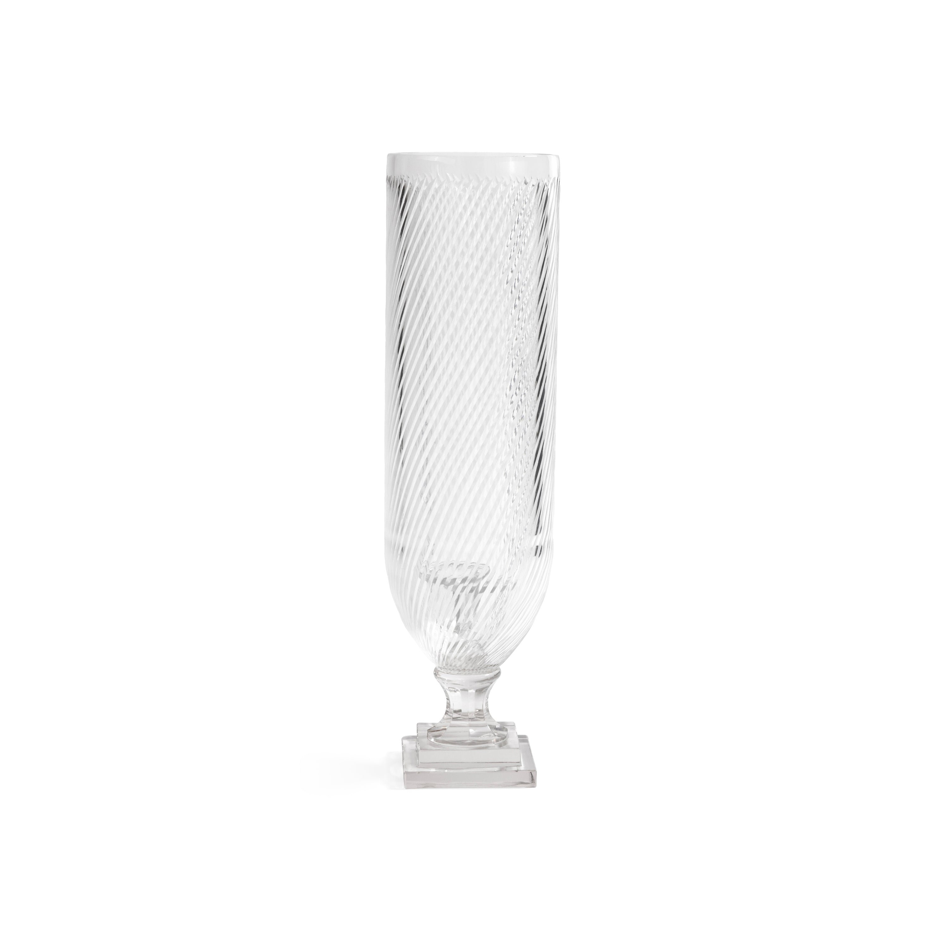 Maison de Verre Whisper Cut Glass Hurricane Taper Holder - 20.75 in