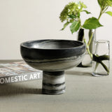Footed Marble Bowl - Black Panda